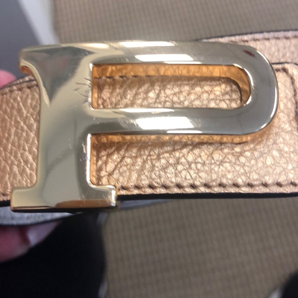 Gold & silver Reversible P belt monogrammed - Picture 2 of 6